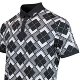J.Lindeberg Golf Shirt - 30Y Tour Tech Argyle Regular Fit - Black SH26