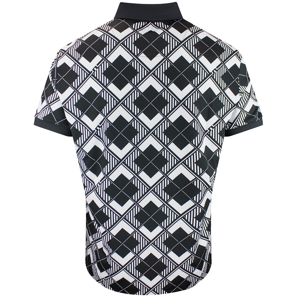 J.Lindeberg Golf Shirt - 30Y Tour Tech Argyle Regular Fit - Black SH26