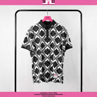 J.Lindeberg Golf Shirt - 30Y Tour Tech Argyle Regular Fit - Black SH26