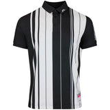 J.Lindeberg Golf Shirt - 30Y Tour Tech Stripe Regular Fit - Black SH26