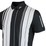 J.Lindeberg Golf Shirt - 30Y Tour Tech Stripe Regular Fit - Black SH26