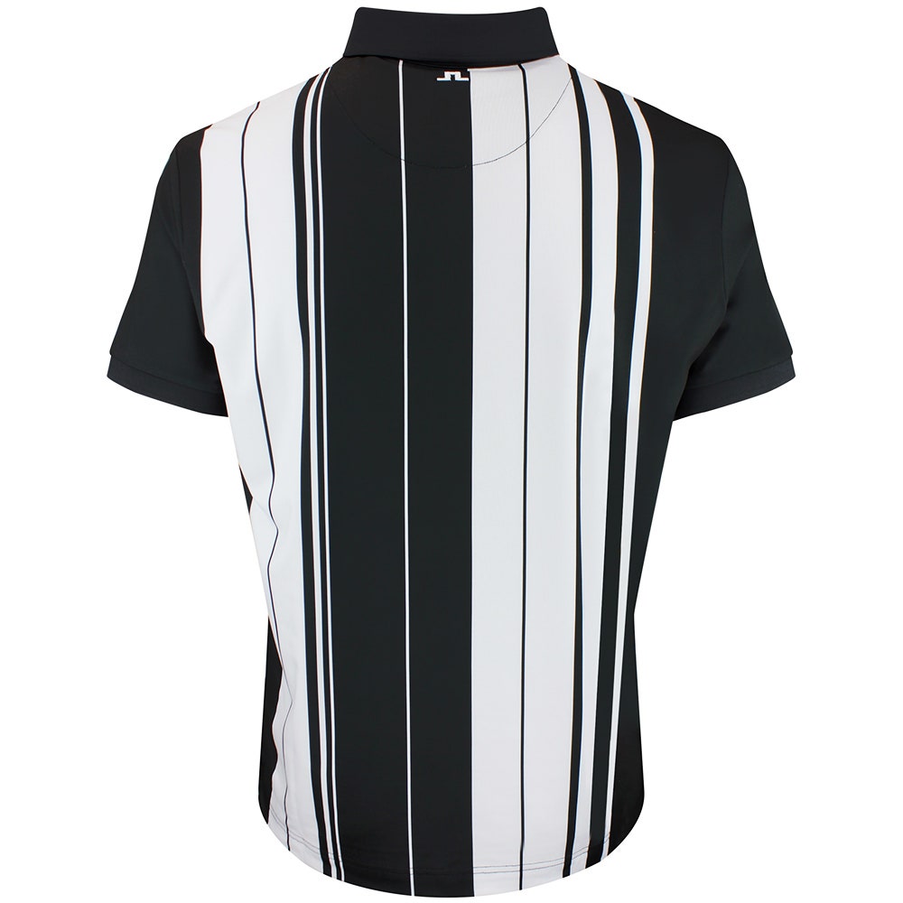 J.Lindeberg Golf Shirt - 30Y Tour Tech Stripe Regular Fit - Black SH26