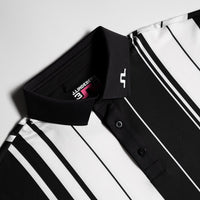 J.Lindeberg Golf Shirt - 30Y Tour Tech Stripe Regular Fit - Black SH26