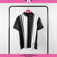 J.Lindeberg Golf Shirt - 30Y Tour Tech Stripe Regular Fit - Black SH26
