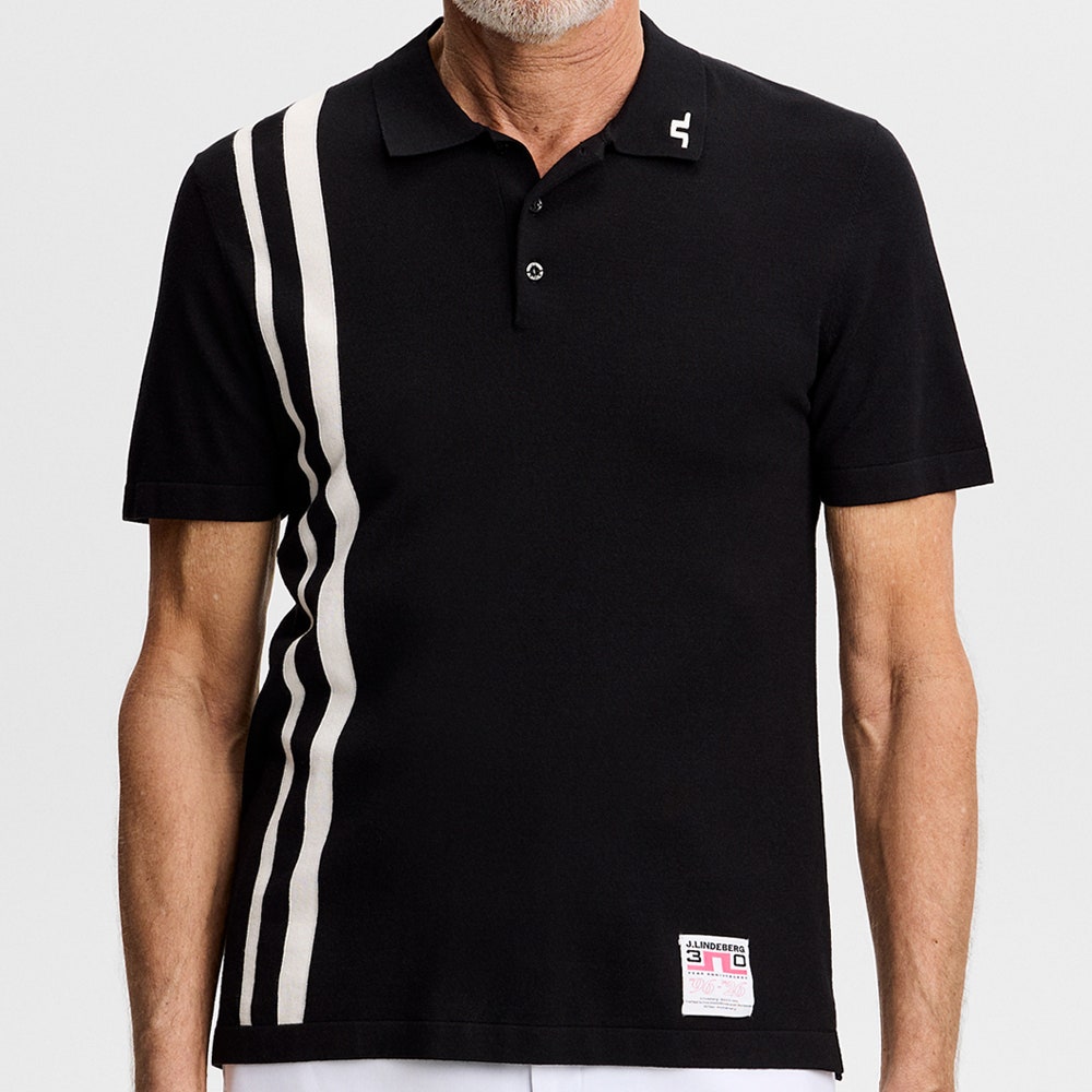 J.Lindeberg Golf Shirt - 30Y Wallis Knit Regular Fit - Black SH26
