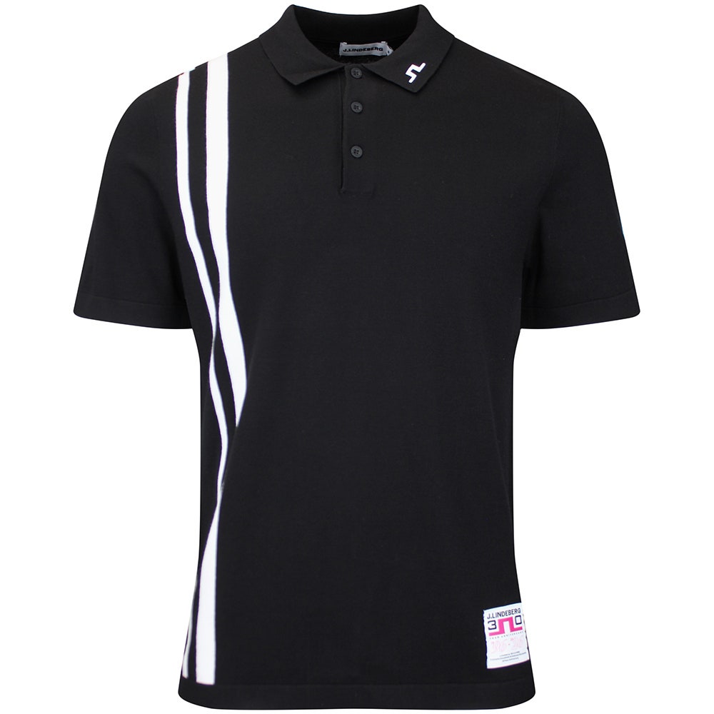 J.Lindeberg Golf Shirt - 30Y Wallis Knit Regular Fit - Black SH26