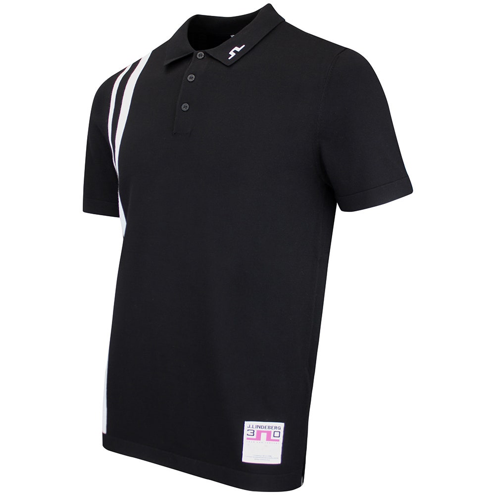 J.Lindeberg Golf Shirt - 30Y Wallis Knit Regular Fit - Black SH26