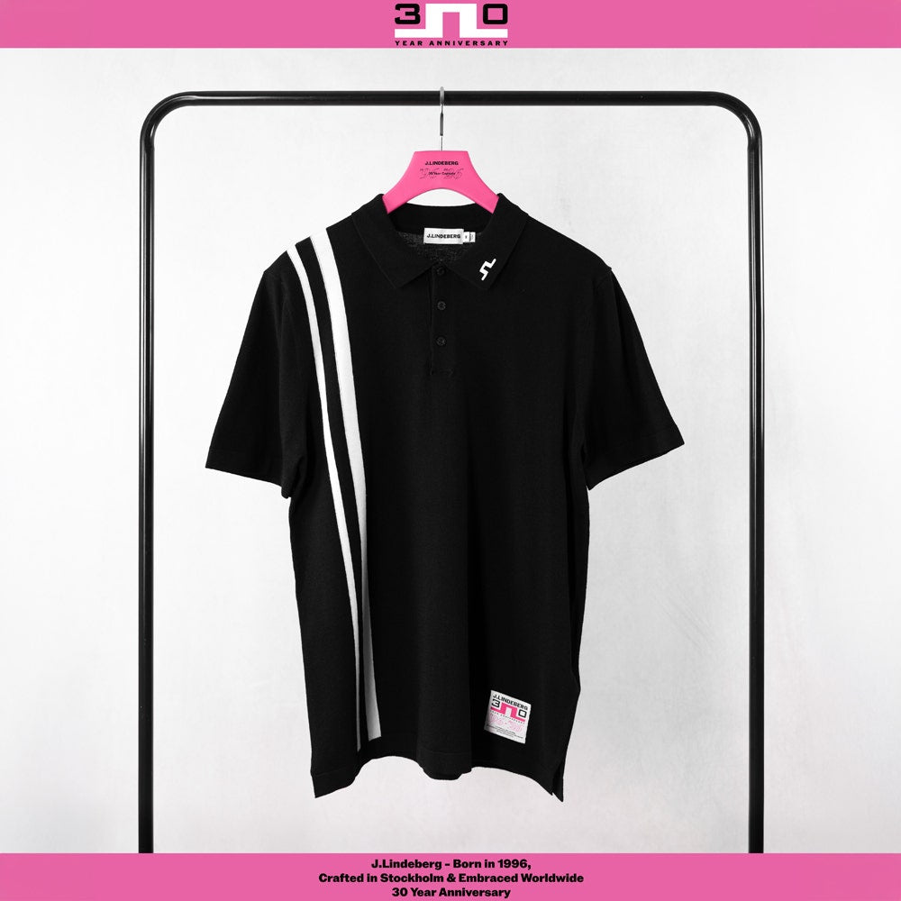 J.Lindeberg Golf Shirt - 30Y Wallis Knit Regular Fit - Black SH26