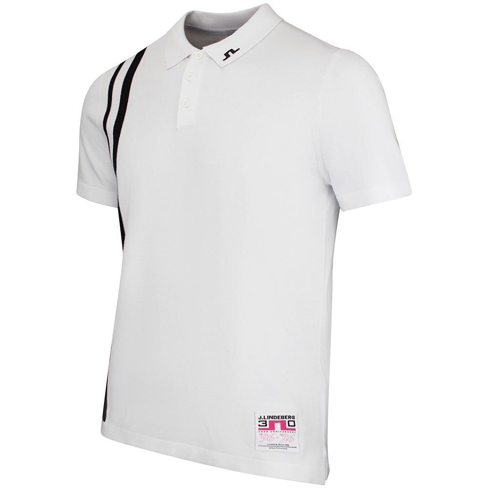 J.Lindeberg Golf Shirt - 30Y Wallis Knit Regular Fit - White SH26