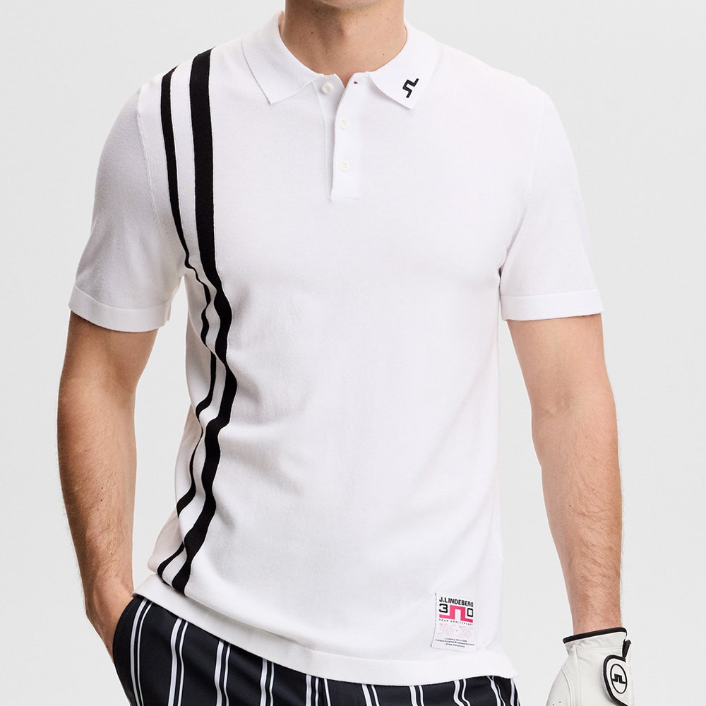 J.Lindeberg Golf Shirt - 30Y Wallis Knit Regular Fit - White SH26