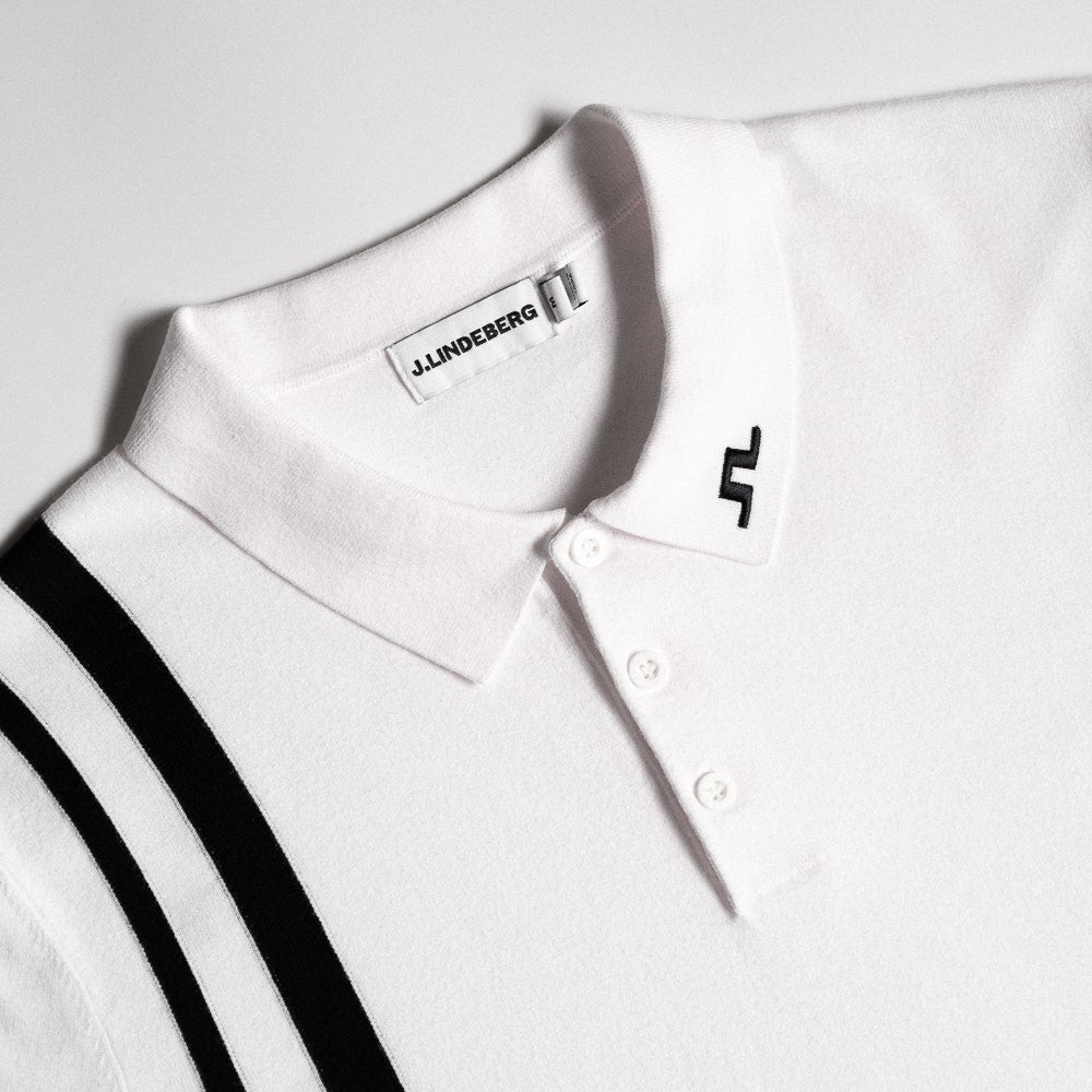 J.Lindeberg Golf Shirt - 30Y Wallis Knit Regular Fit - White SH26