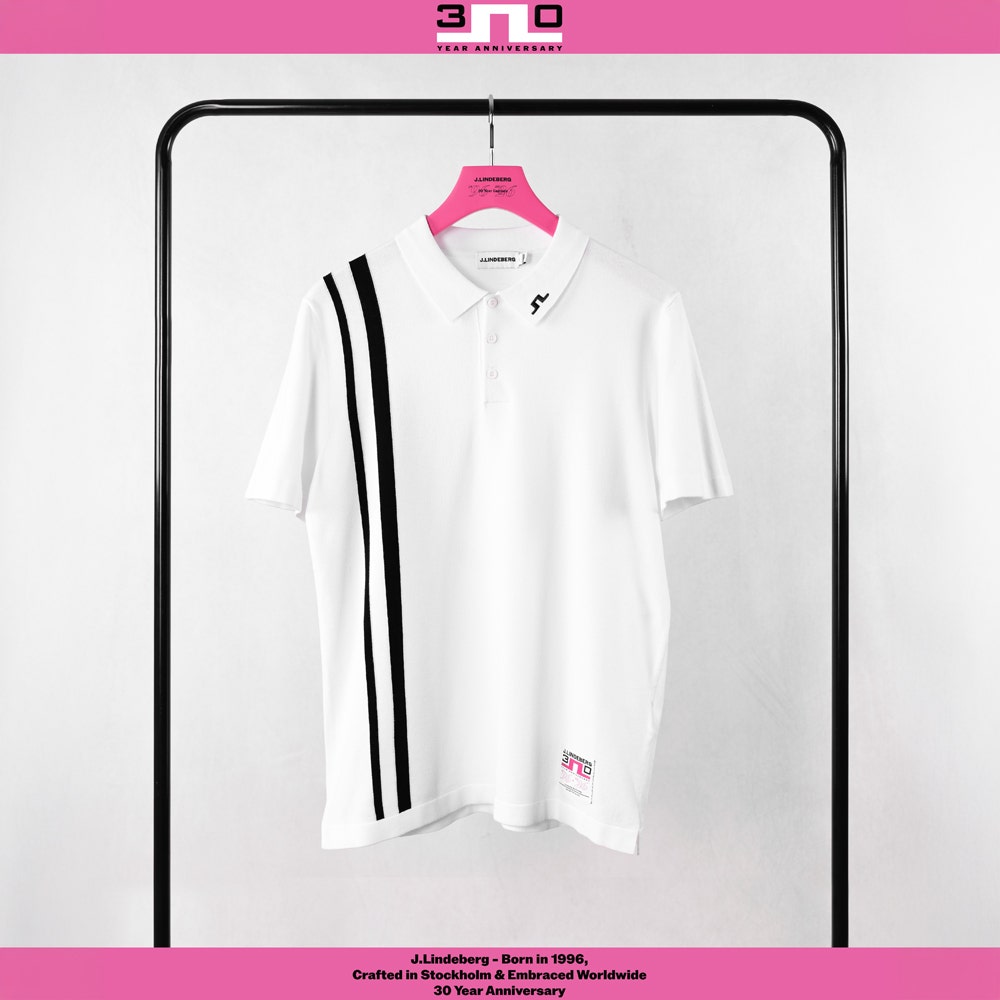 J.Lindeberg Golf Shirt - 30Y Wallis Knit Regular Fit - White SH26