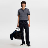 J.Lindeberg Golf Shirt - Ben Stripe Knit Regular Fit - JL Navy SH26