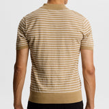 J.Lindeberg Golf Shirt - Ben Stripe Knit Regular Fit - Kelp SH26