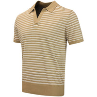 J.Lindeberg Golf Shirt - Ben Stripe Knit Regular Fit - Kelp SH26