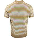 J.Lindeberg Golf Shirt - Ben Stripe Knit Regular Fit - Kelp SH26