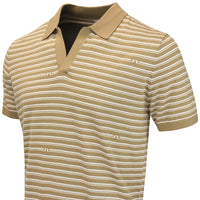 J.Lindeberg Golf Shirt - Ben Stripe Knit Regular Fit - Kelp SH26