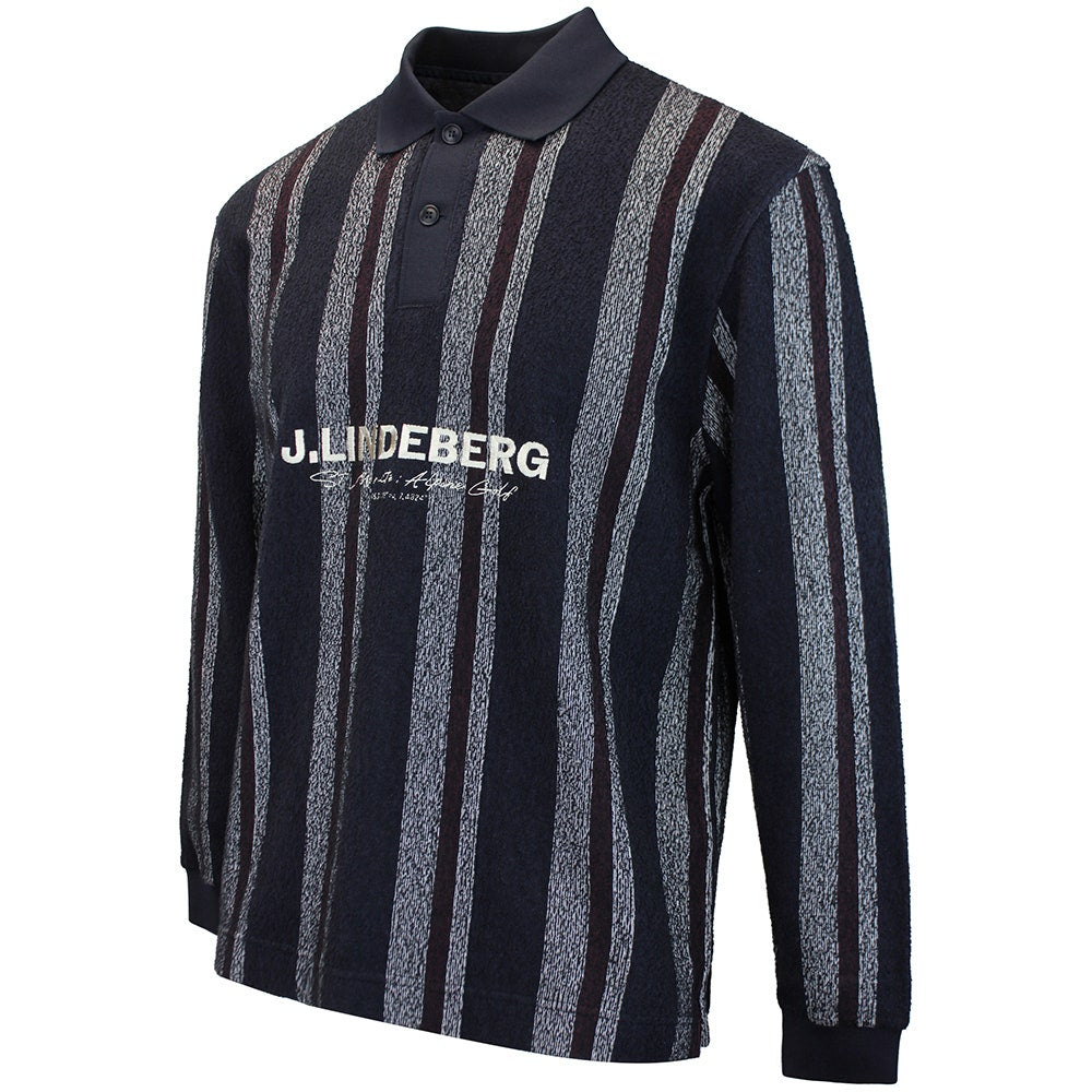 J.Lindeberg Golf Shirt - Bergman LS Sweater Polo - JL Navy AW26