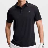 J.Lindeberg Golf Shirt - Bridge Regular Fit - Black SS26