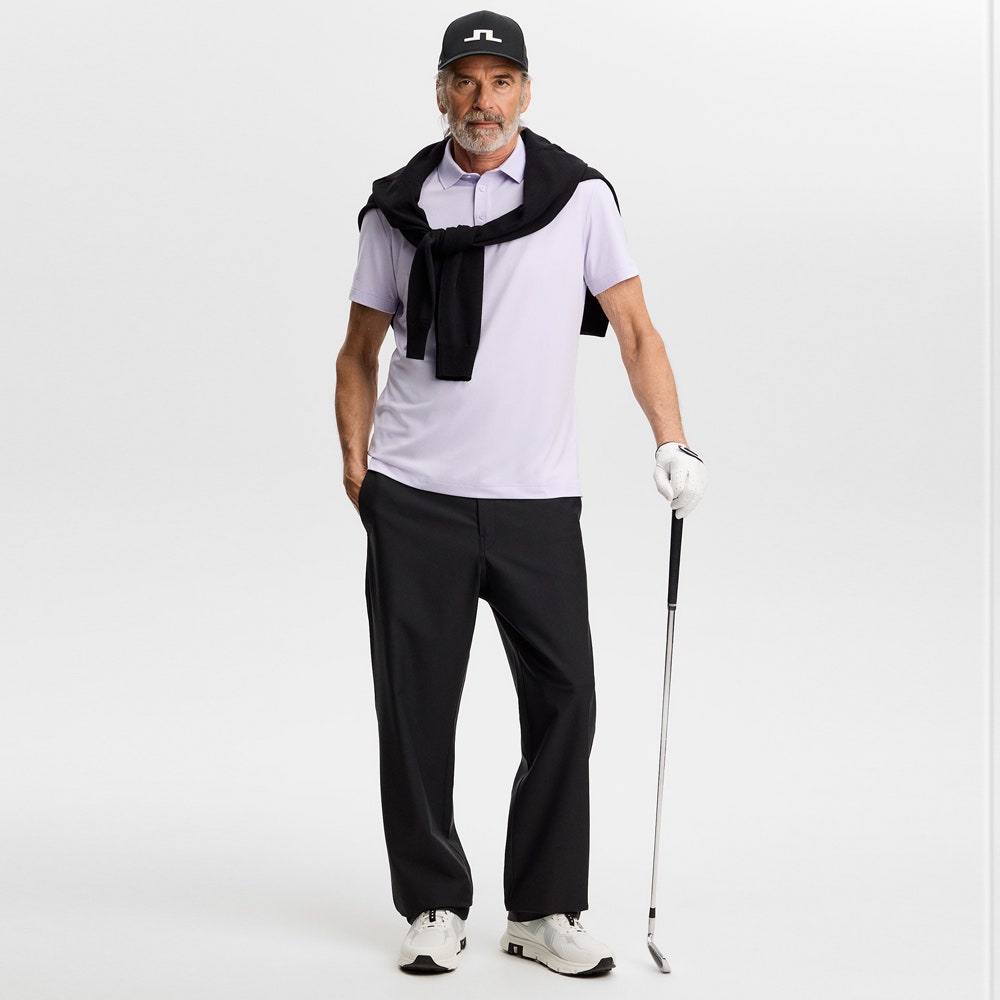 J.Lindeberg Golf Shirt - Bridge Regular Fit - Purple Heather AW26