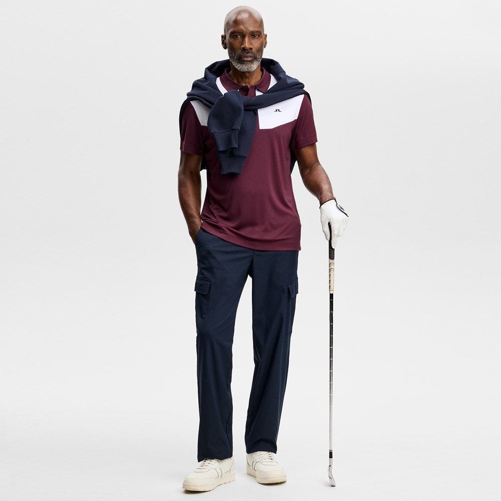J.Lindeberg Golf Shirt - Calex Reg. Fit Polo - Winetasting AW26