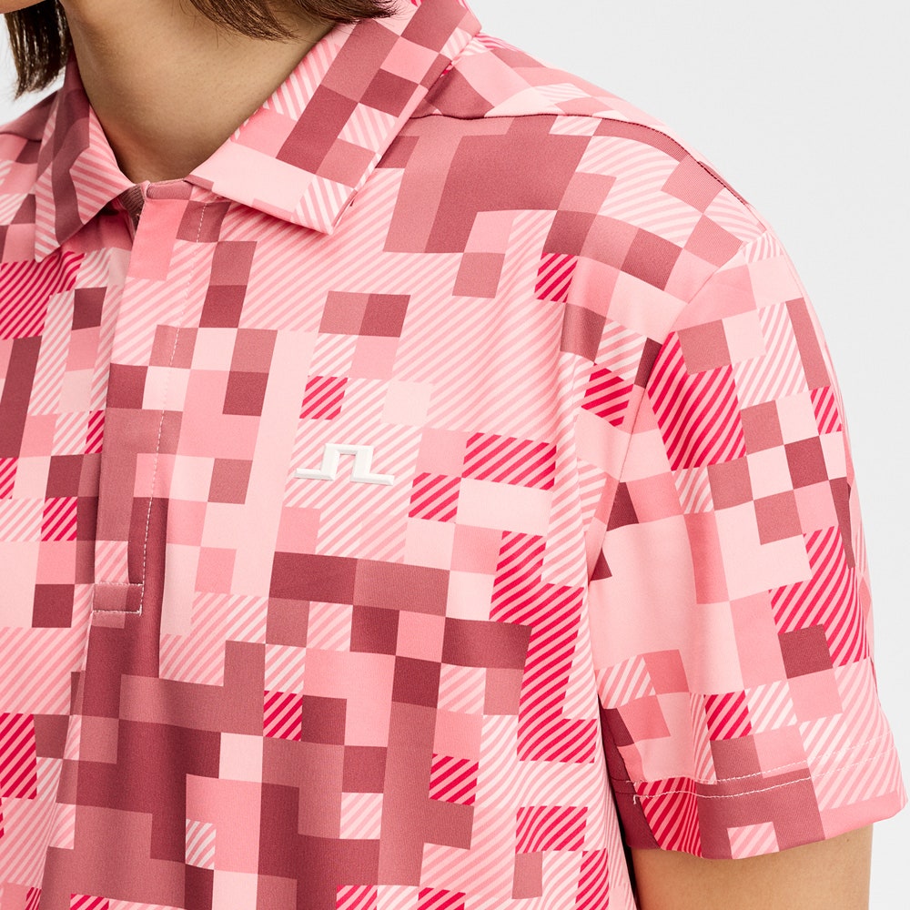 J.Lindeberg Golf Shirt - Dario M Tour 26 Print Reg. Fit - Pink SS26
