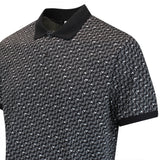 J.Lindeberg Golf Shirt - Devon Jacquard Reg. Fit Polo - Black AW26