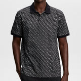 J.Lindeberg Golf Shirt - Devon Jacquard Reg. Fit Polo - Black AW26