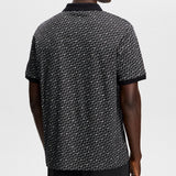J.Lindeberg Golf Shirt - Devon Jacquard Reg. Fit Polo - Black AW26