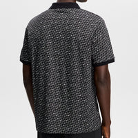 J.Lindeberg Golf Shirt - Devon Jacquard Reg. Fit Polo - Black AW26