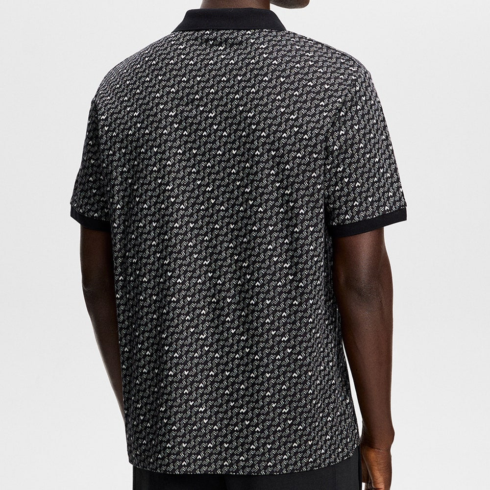 J.Lindeberg Golf Shirt - Devon Jacquard Reg. Fit Polo - Black AW26