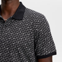 J.Lindeberg Golf Shirt - Devon Jacquard Reg. Fit Polo - Black AW26