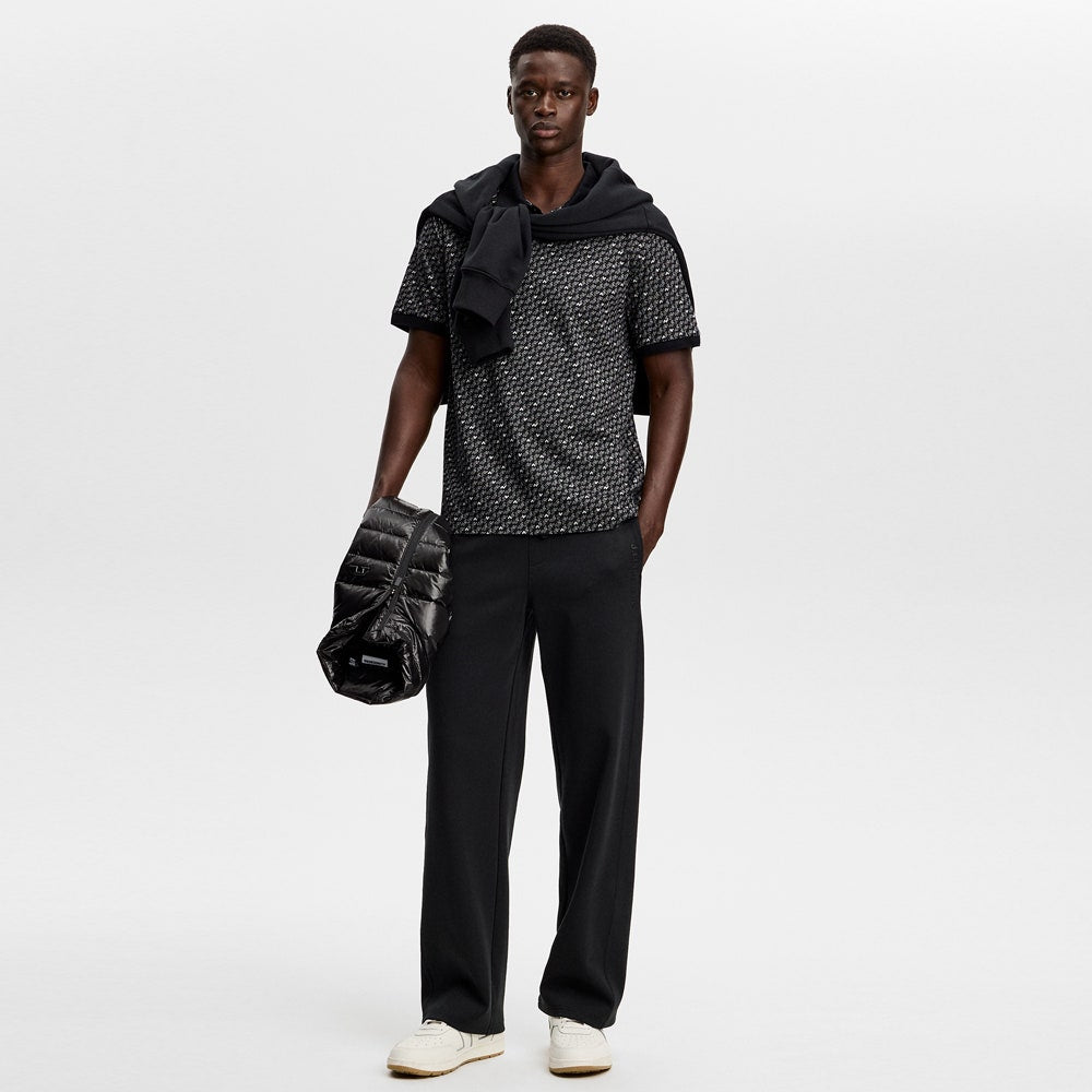 J.Lindeberg Golf Shirt - Devon Jacquard Reg. Fit Polo - Black AW26