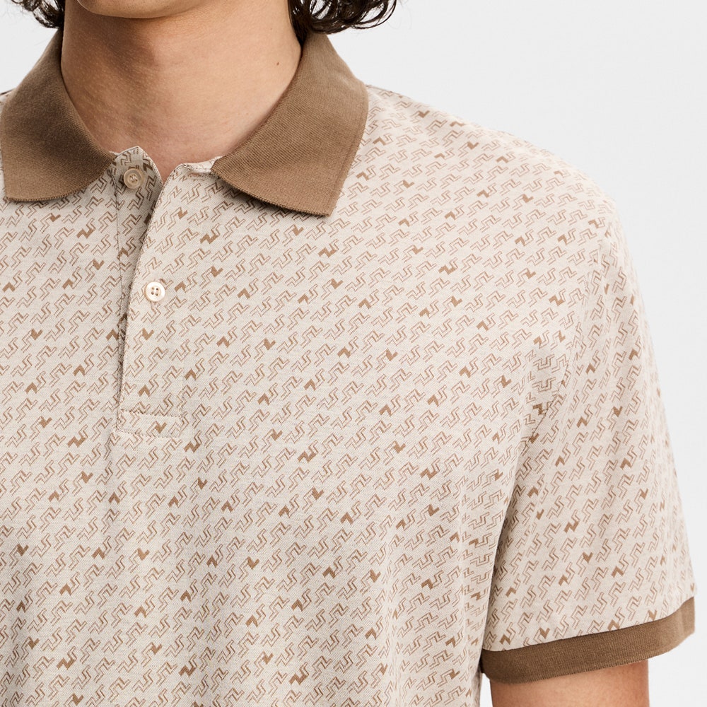 J.Lindeberg Golf Shirt - Devon Jacquard Reg. Fit Polo - Moonbeam AW26
