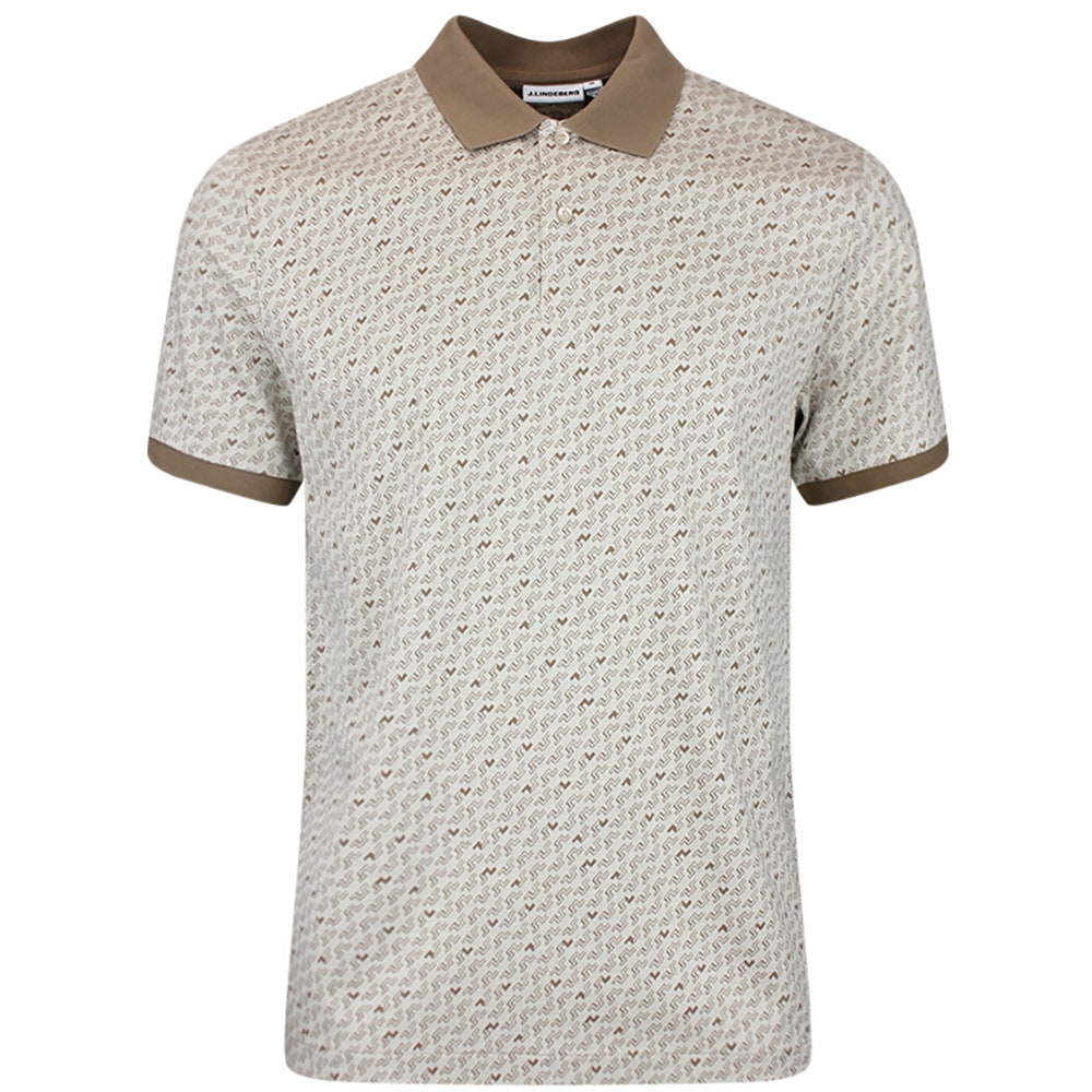 J.Lindeberg Golf Shirt - Devon Jacquard Reg. Fit Polo - Moonbeam AW26
