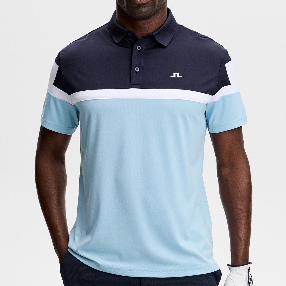 J.Lindeberg Golf Shirt - Emil Regular Fit - Forget-Me-Not SS26