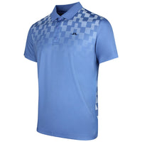 J.Lindeberg Golf Shirt - Finn Print Regular Fit - Federal Blue SS26
