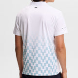 J.Lindeberg Golf Shirt - Finn Print Regular Fit - White - Blue SS26