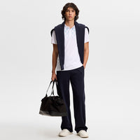 J.Lindeberg Golf Shirt - Finn Print Regular Fit - White - Blue SS26