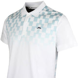 J.Lindeberg Golf Shirt - Finn Print Regular Fit - White - Blue SS26