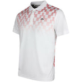 J.Lindeberg Golf Shirt - Finn Print Regular Fit - White - Pink SS26
