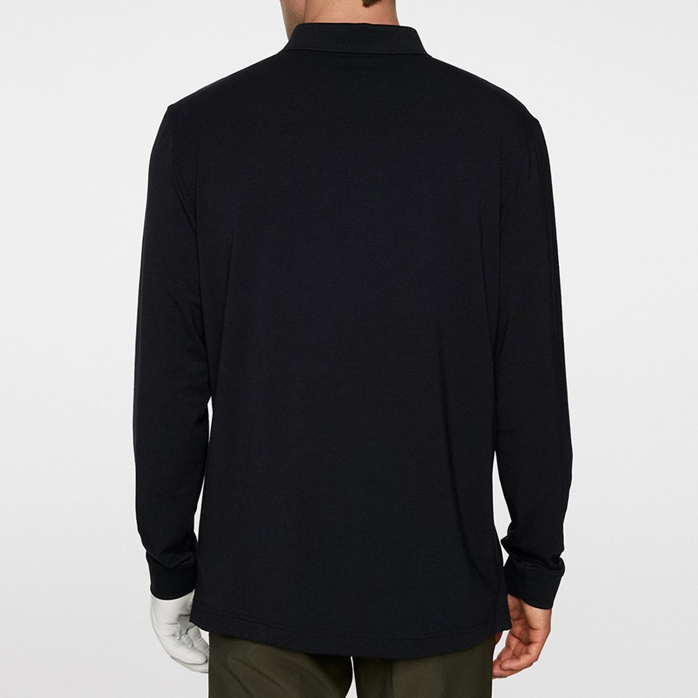 J.Lindeberg Golf Shirt - Florian LS Regular Fit - Black AW25