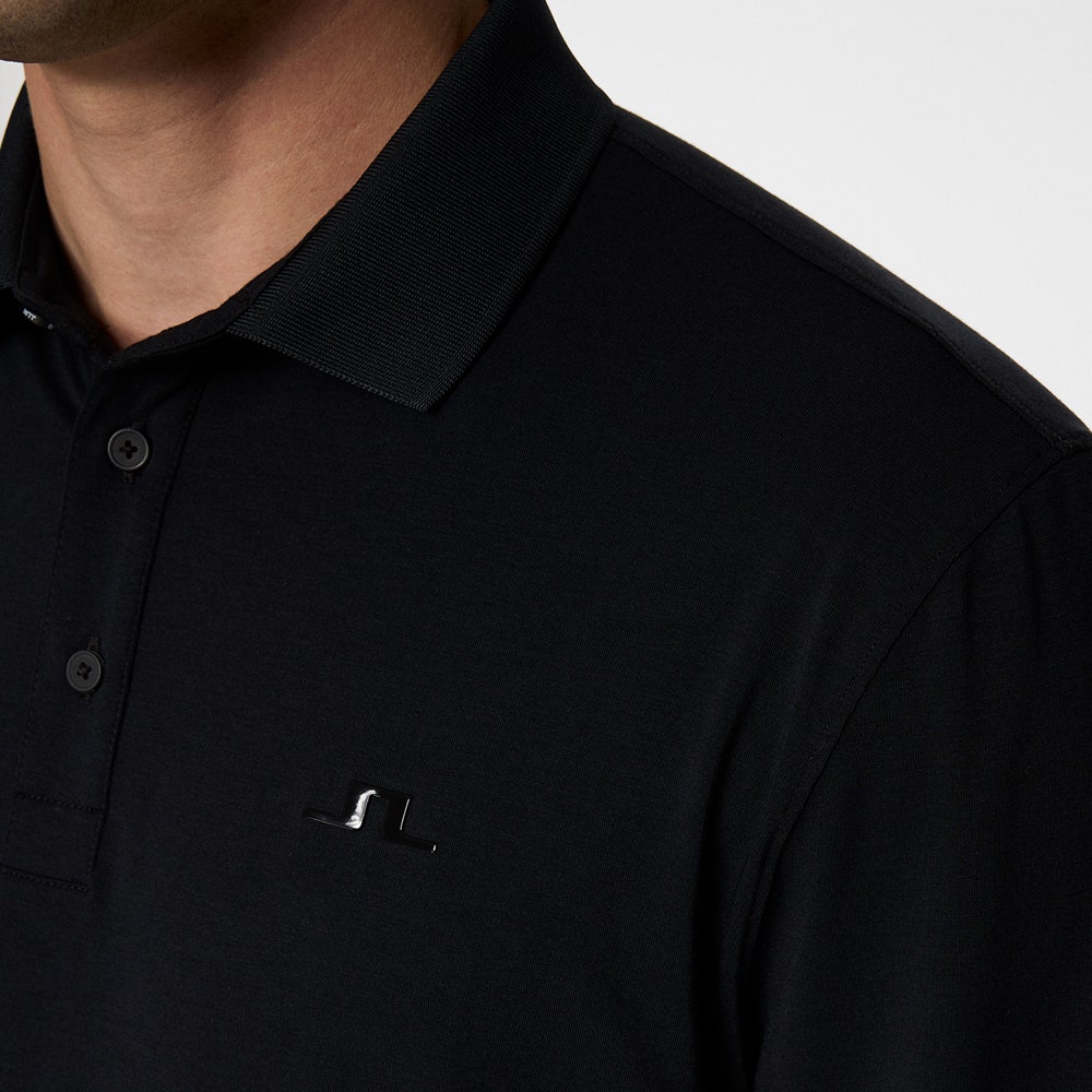 J.Lindeberg Golf Shirt - Florian LS Regular Fit - Black AW25
