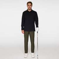 J.Lindeberg Golf Shirt - Florian LS Regular Fit - Black AW25