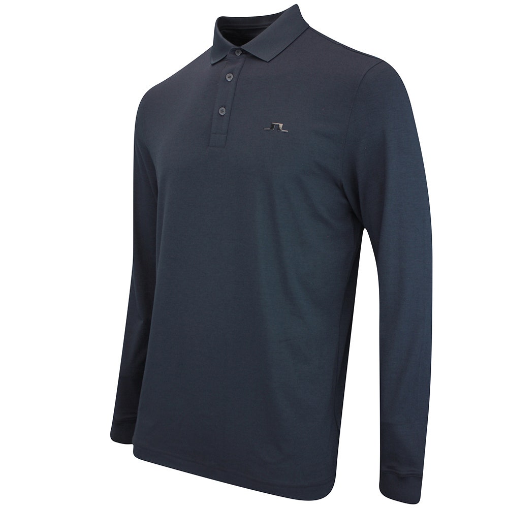 J.Lindeberg Golf Shirt - Florian LS Regular Fit - Black AW25