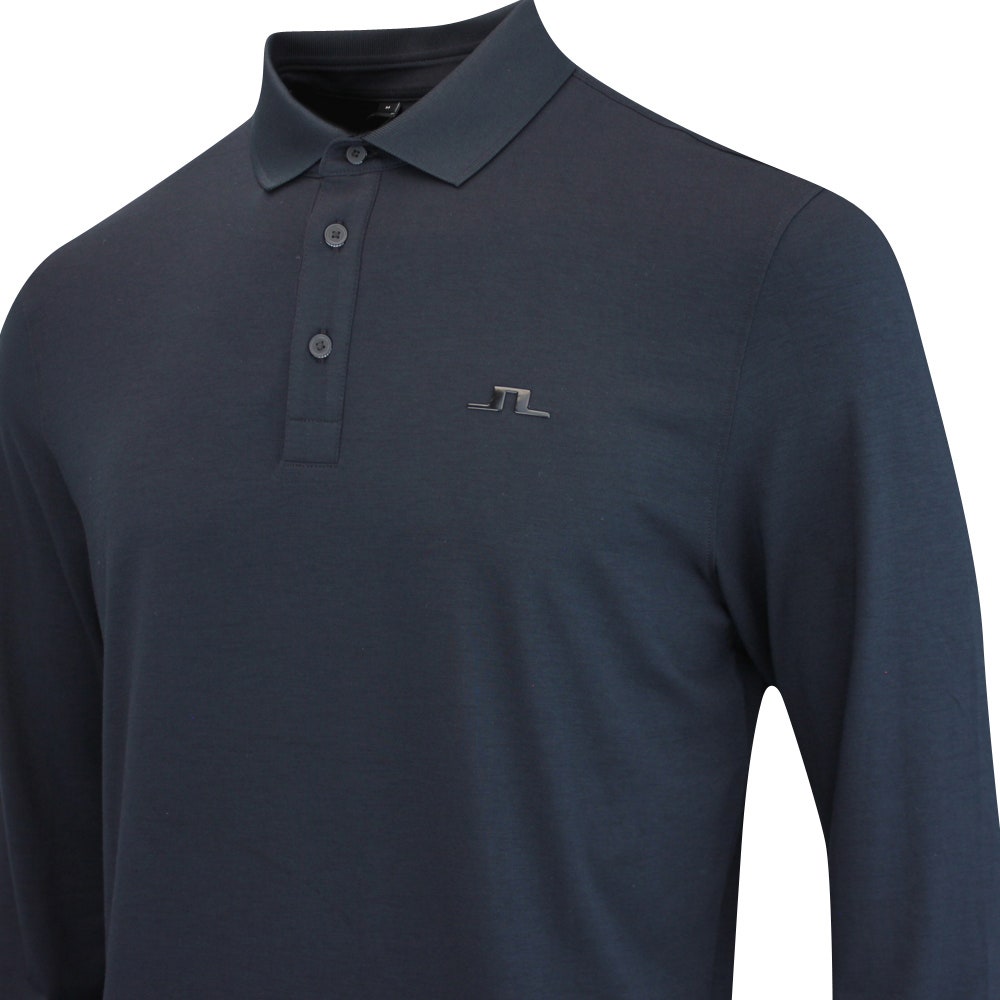 J.Lindeberg Golf Shirt - Florian LS Regular Fit - Black AW25