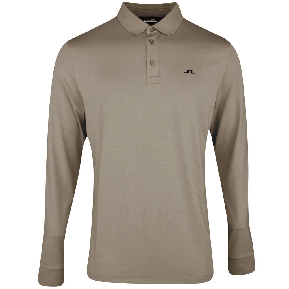 J.Lindeberg Golf Shirt - Florian LS Regular Fit - Brindle PS26