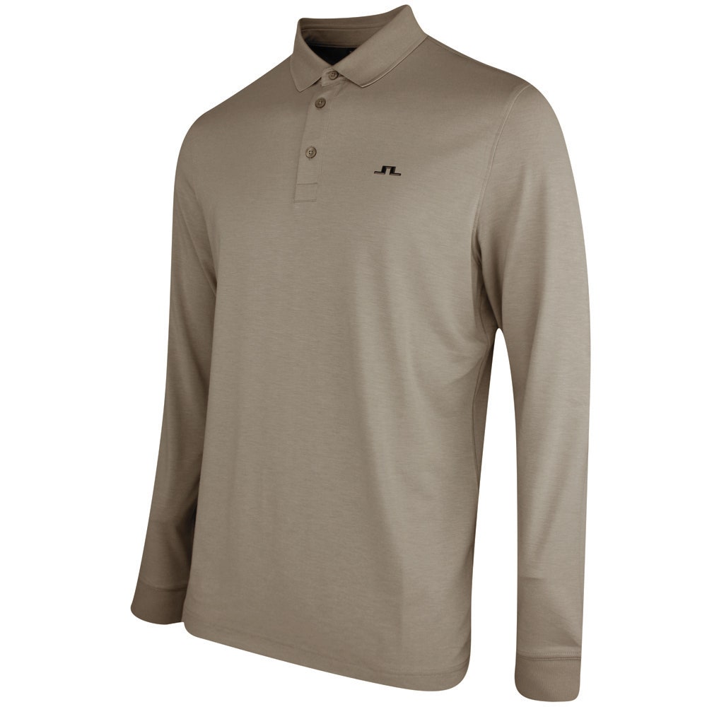 J.Lindeberg Golf Shirt - Florian LS Regular Fit - Brindle PS26