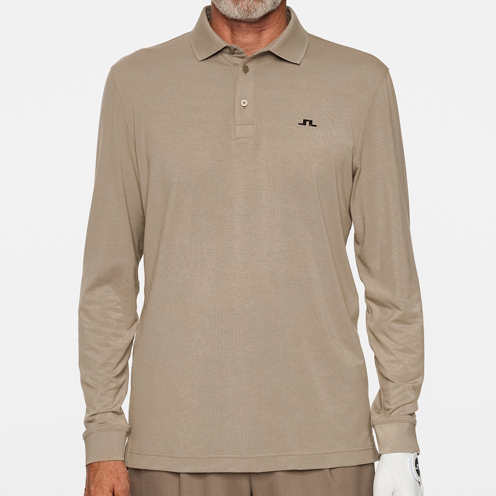 J.Lindeberg Golf Shirt - Florian LS Regular Fit - Brindle PS26