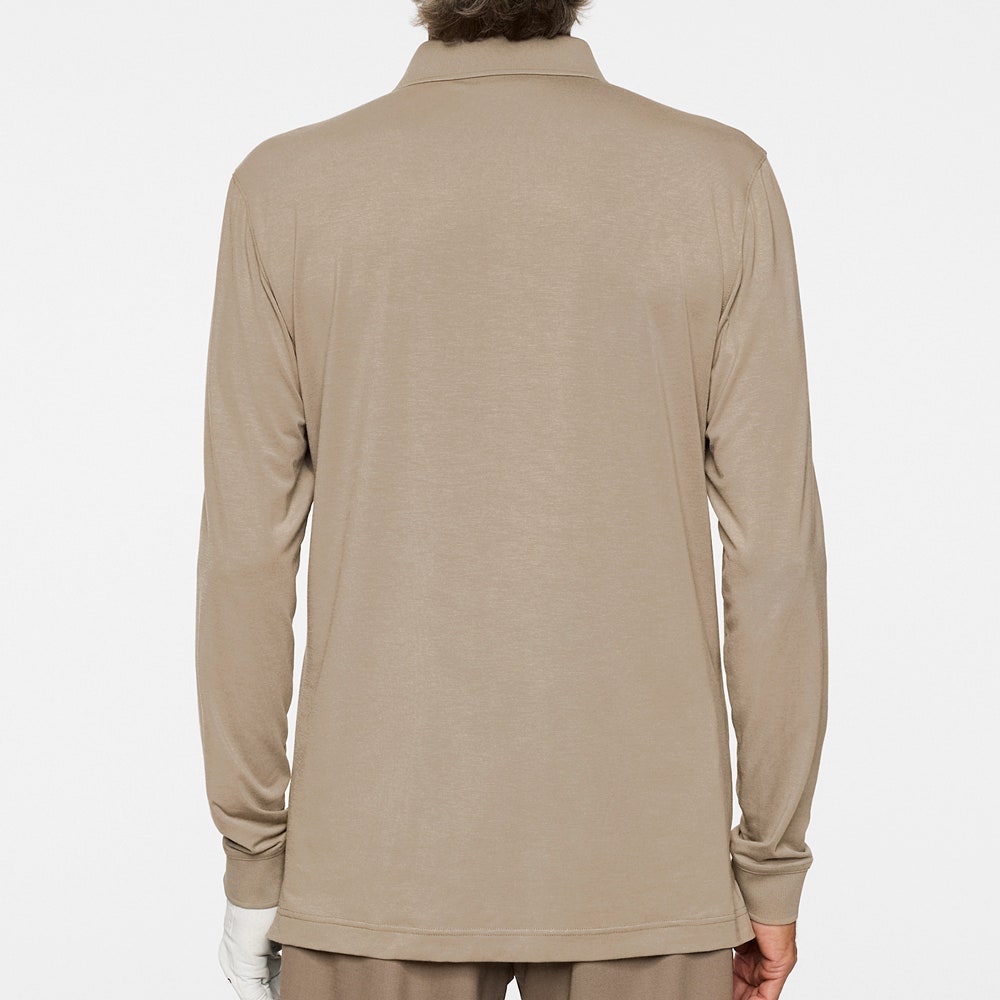 J.Lindeberg Golf Shirt - Florian LS Regular Fit - Brindle PS26